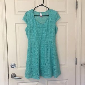 Mint Lace Short Sleeved Dress